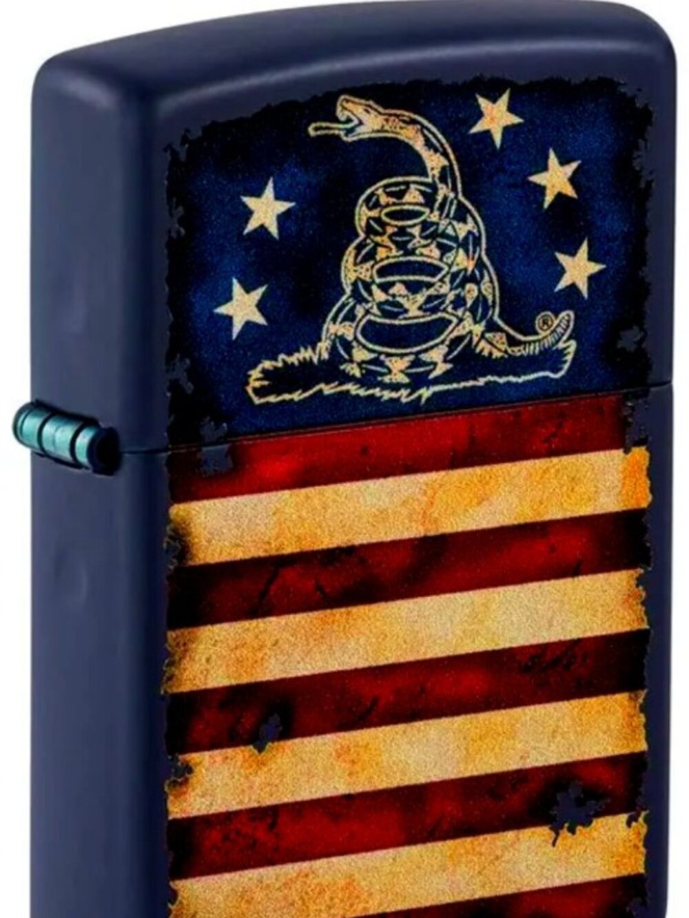Sharp Dont Tread On Me Blue  Brass Zippo